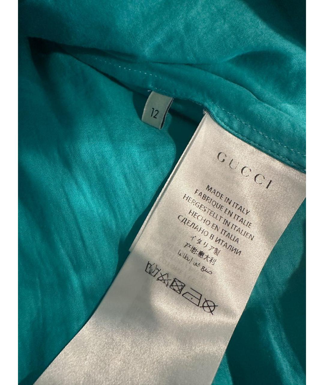 GUCCI Бирюзовая хлопковая юбка, фото 5