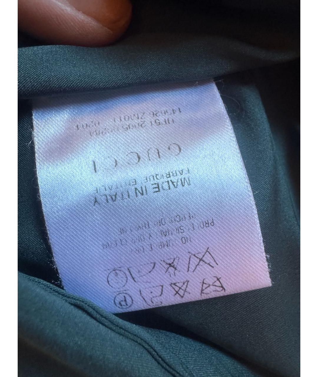 GUCCI Зеленая шелковая блузы, фото 5