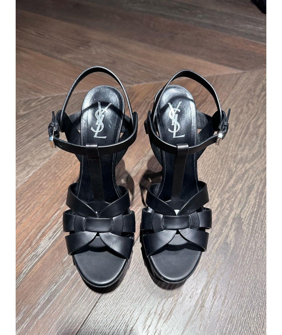 SAINT LAURENT Черные кожаные туфли, фото 7