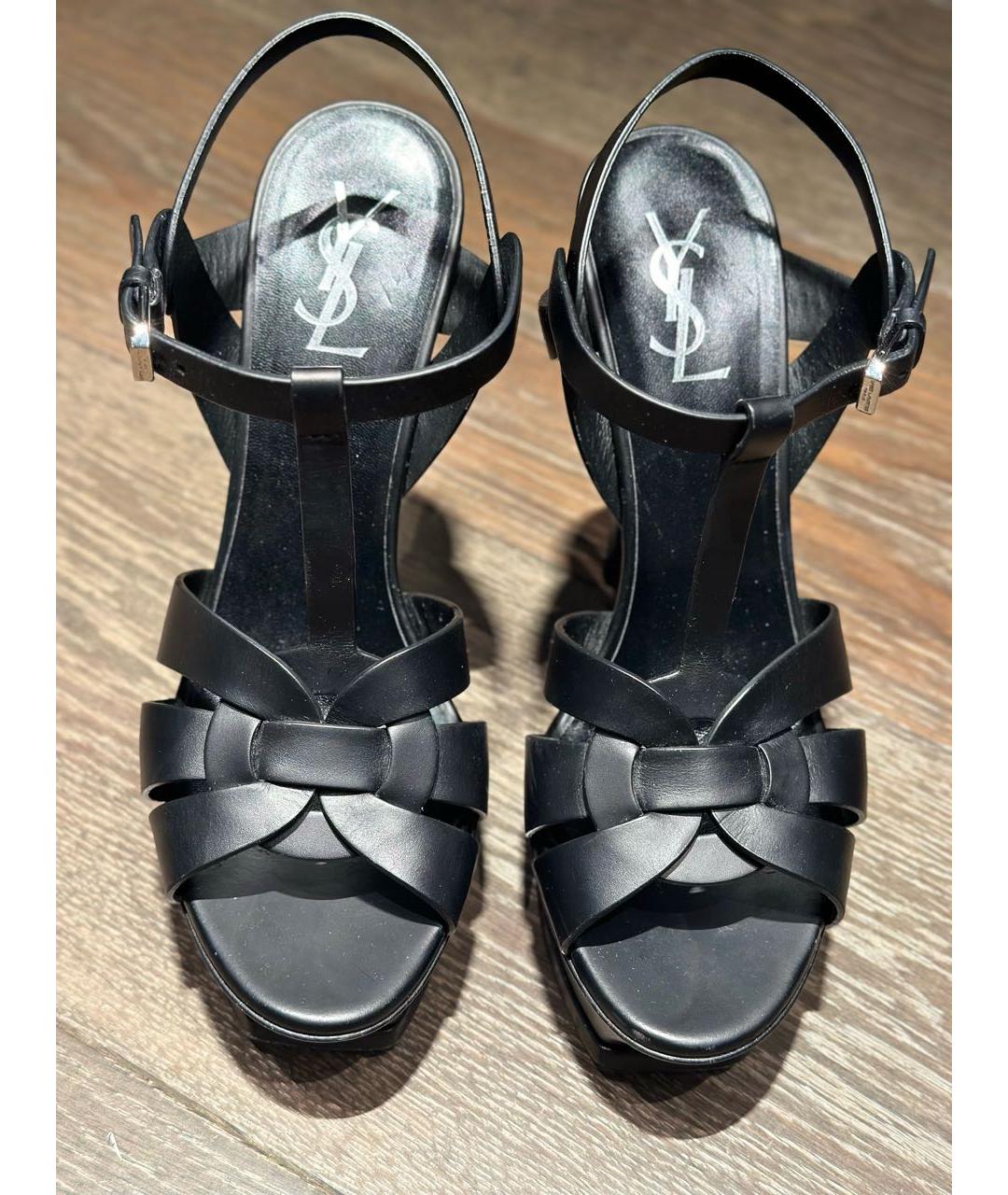 SAINT LAURENT Черные кожаные туфли, фото 6
