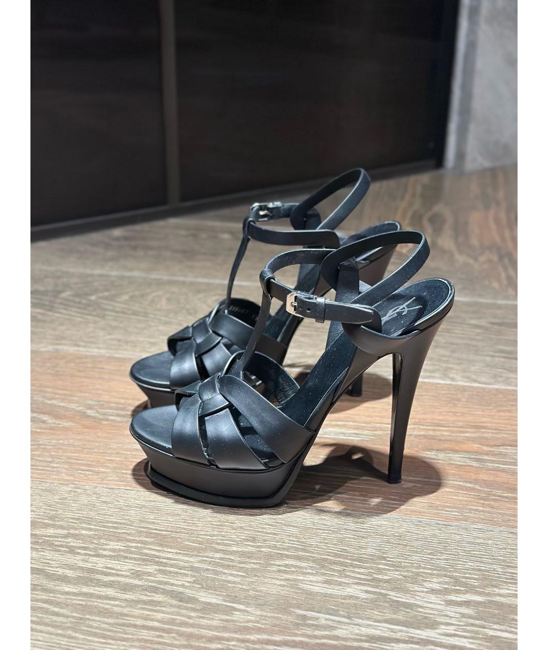 SAINT LAURENT Черные кожаные туфли, фото 9