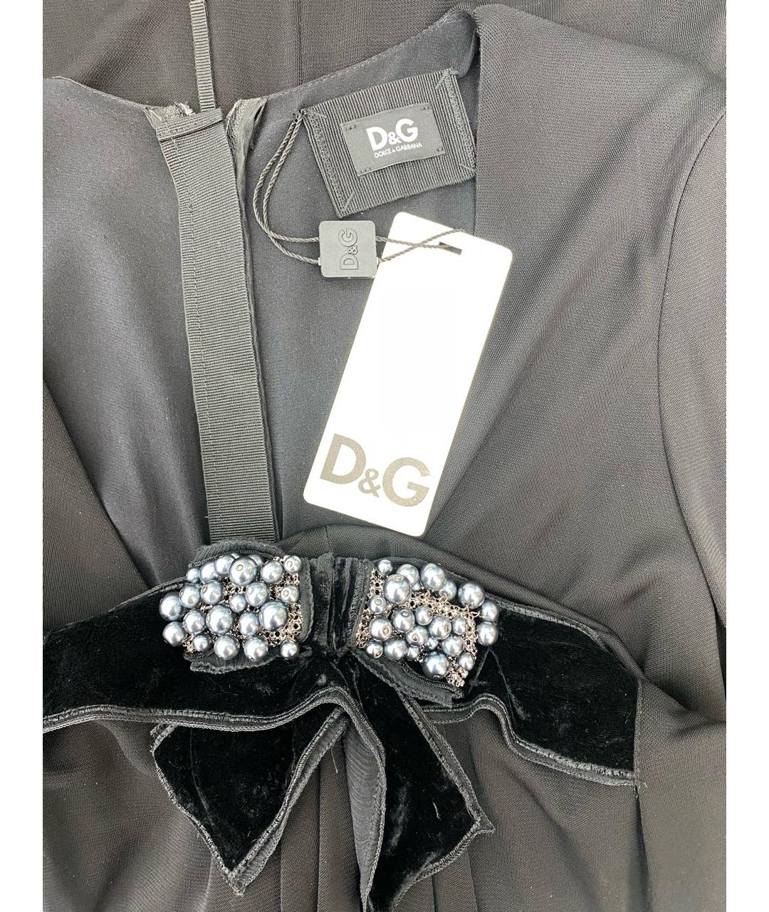 DOLCE&GABBANA Черное вискозное коктейльное платье, фото 4