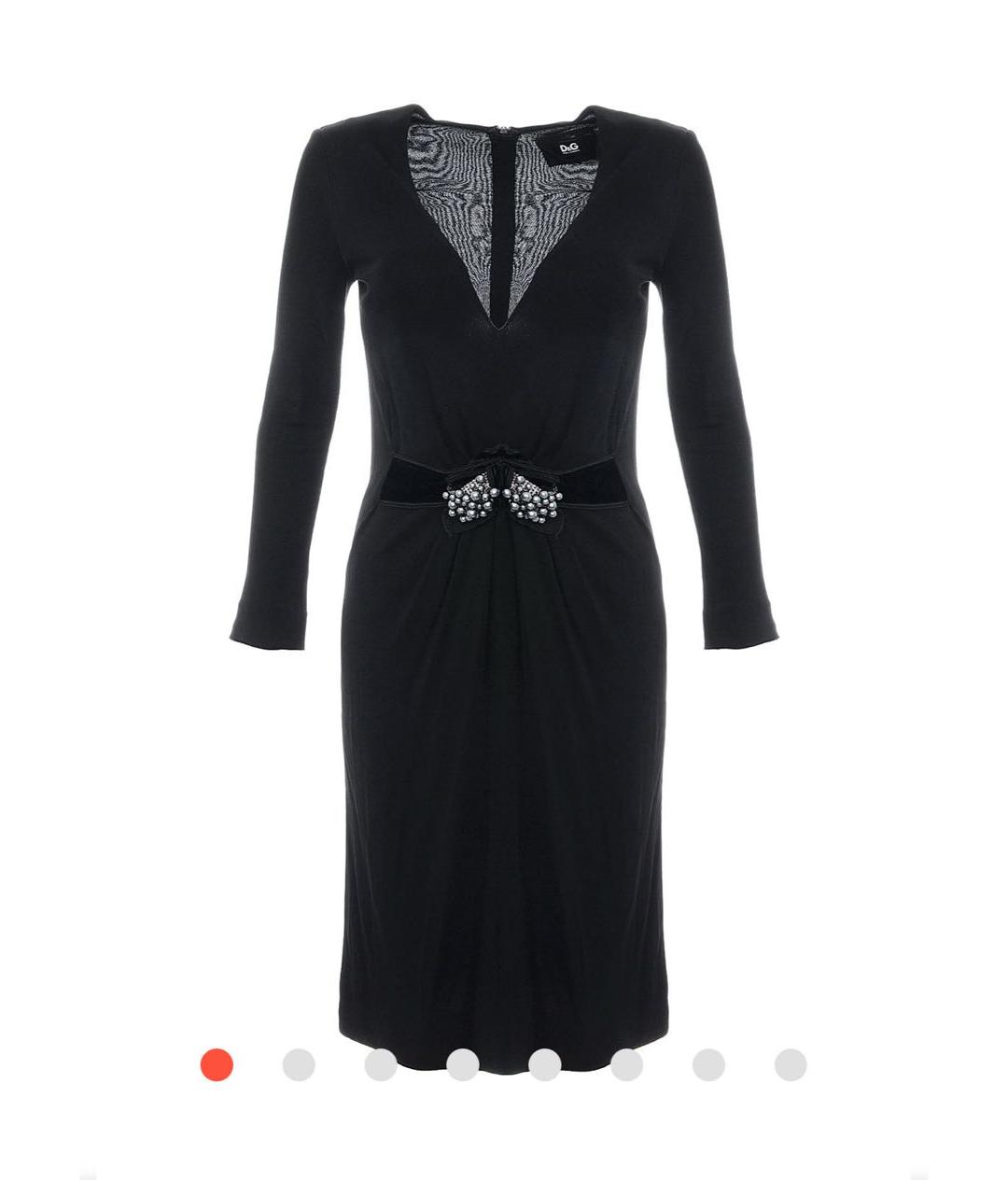 DOLCE&GABBANA Черное вискозное коктейльное платье, фото 10