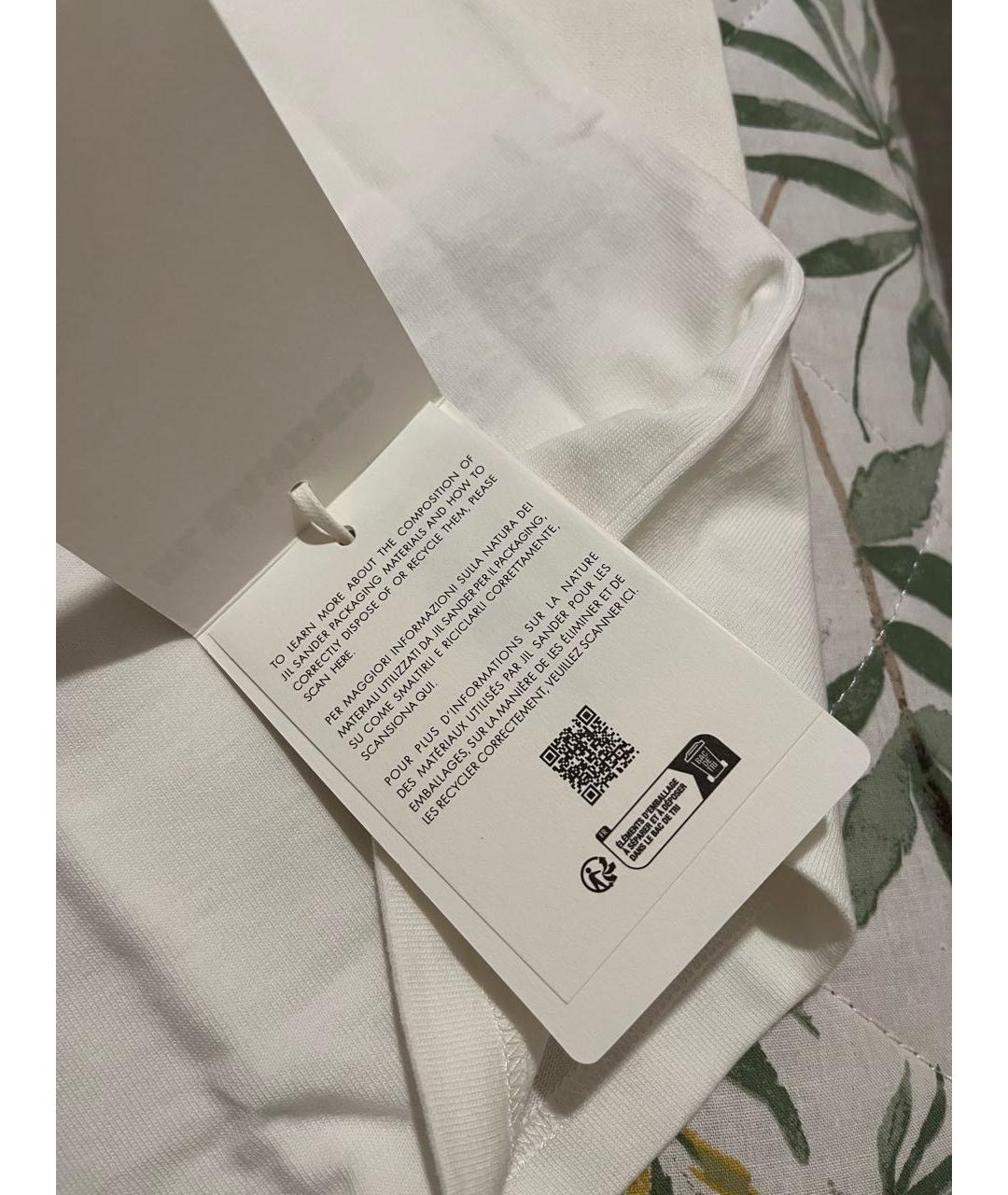 JIL SANDER Белая хлопковая футболка, фото 5