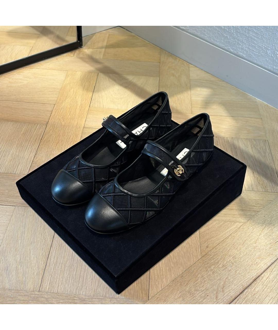 CHANEL Черные кожаные балетки, фото 2