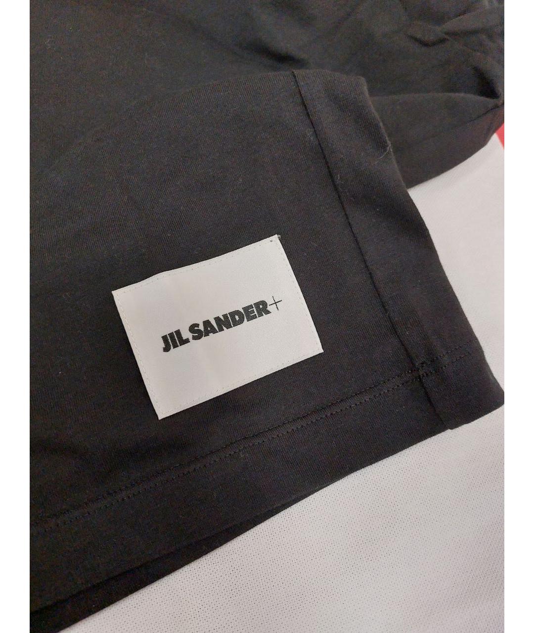 JIL SANDER Черная хлопковая футболка, фото 4