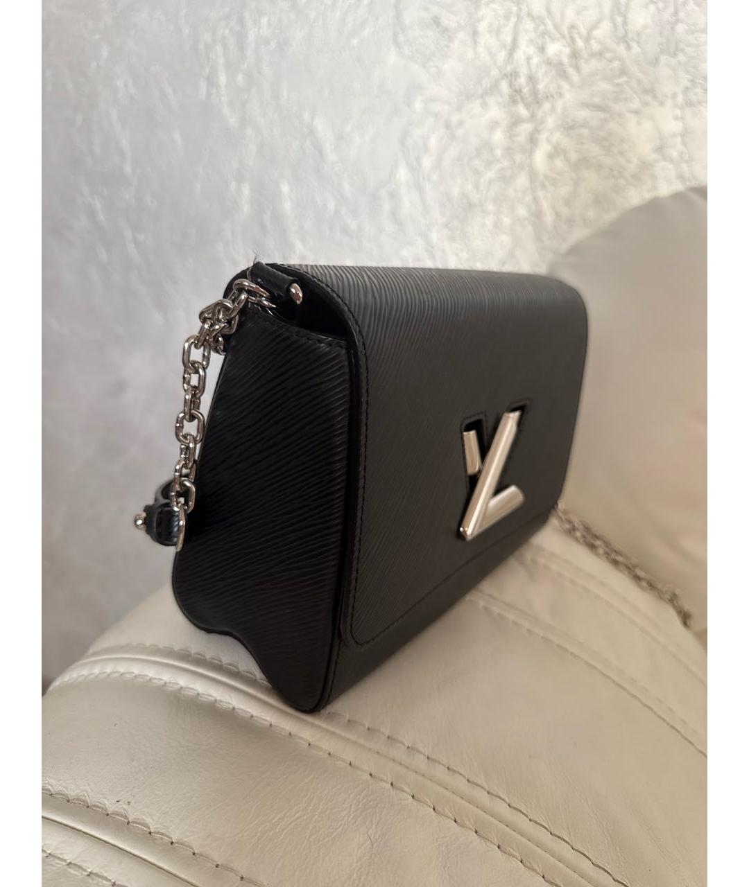 LOUIS VUITTON Черная кожаная сумка через плечо, фото 2