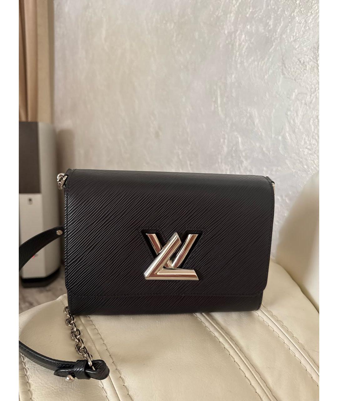 LOUIS VUITTON Черная кожаная сумка через плечо, фото 6