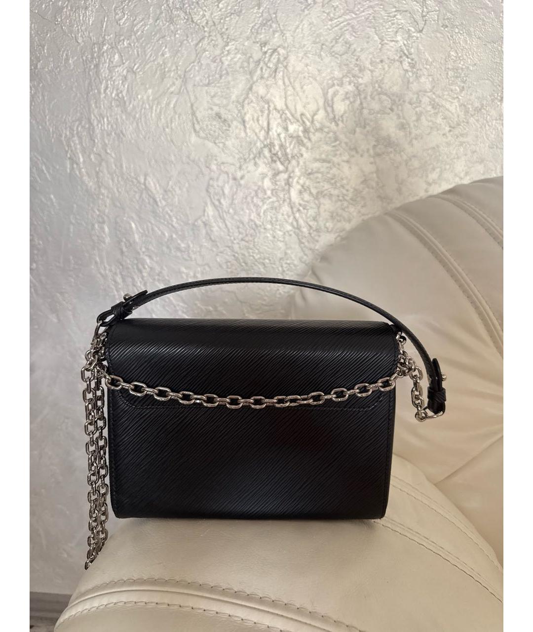 LOUIS VUITTON Черная кожаная сумка через плечо, фото 3