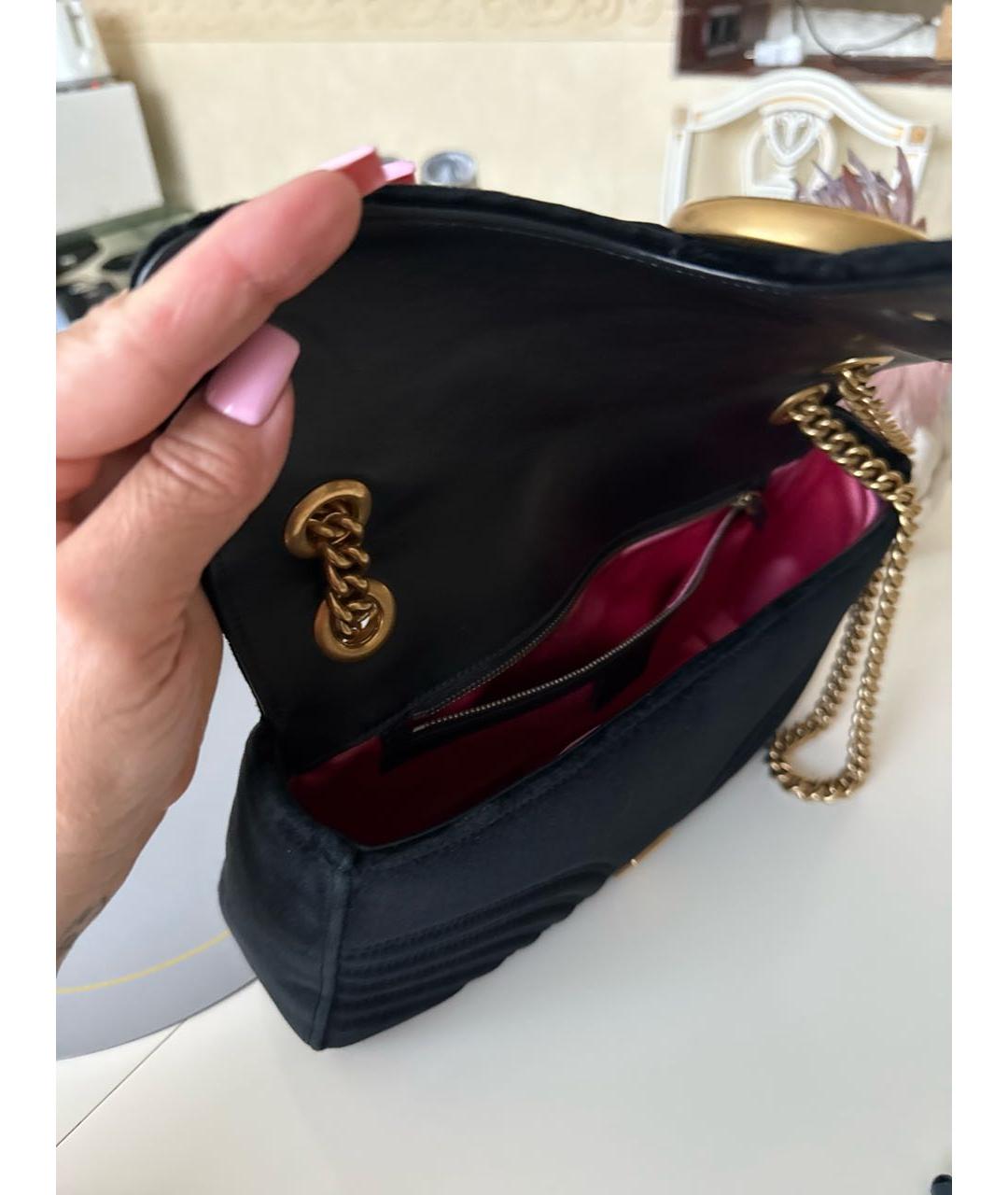 GUCCI Черная бархатная сумка через плечо, фото 4