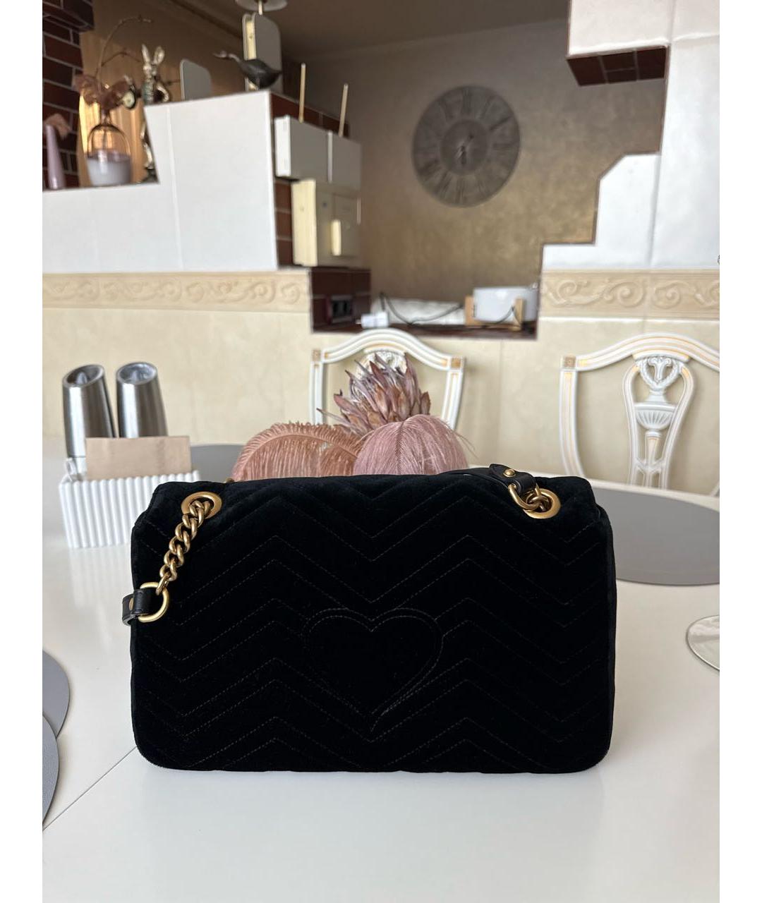 GUCCI Черная бархатная сумка через плечо, фото 3