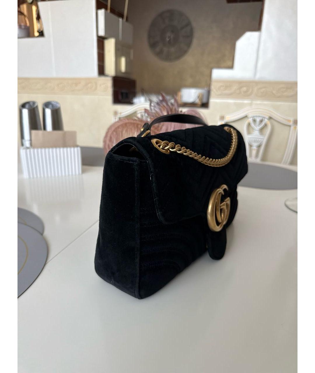 GUCCI Черная бархатная сумка через плечо, фото 2