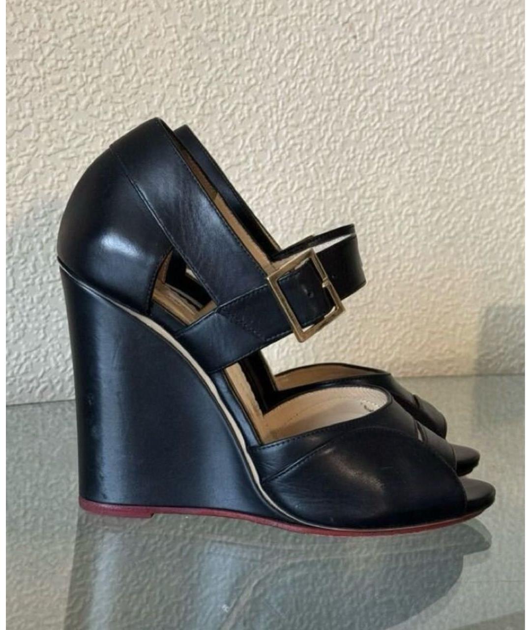 CHARLOTTE OLYMPIA Черные кожаные босоножки, фото 5