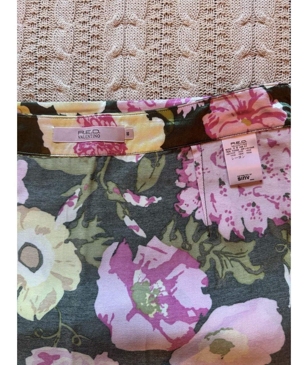 RED VALENTINO Мульти вискозная юбка миди, фото 4