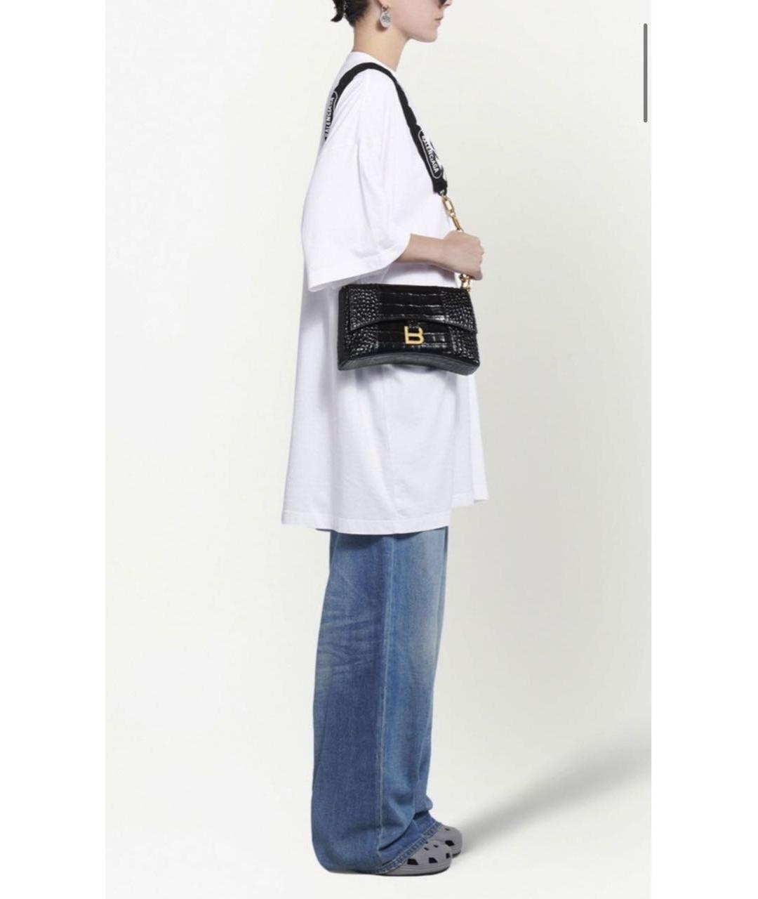 BALENCIAGA Черная кожаная сумка через плечо, фото 8