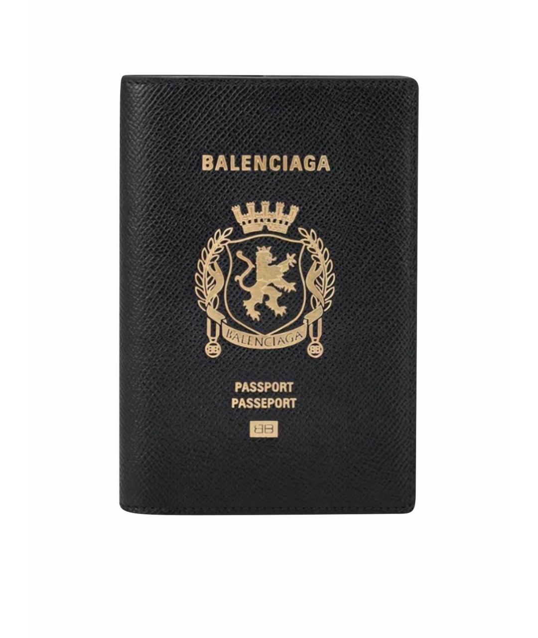 BALENCIAGA Черный кожаный кошелек, фото 1