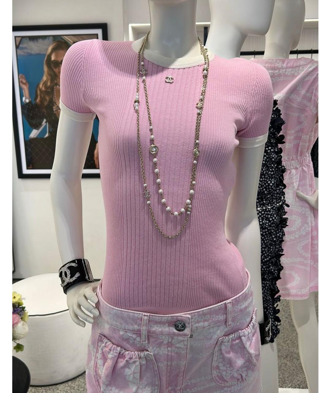 CHANEL Розовая хлопковая футболка, фото 7