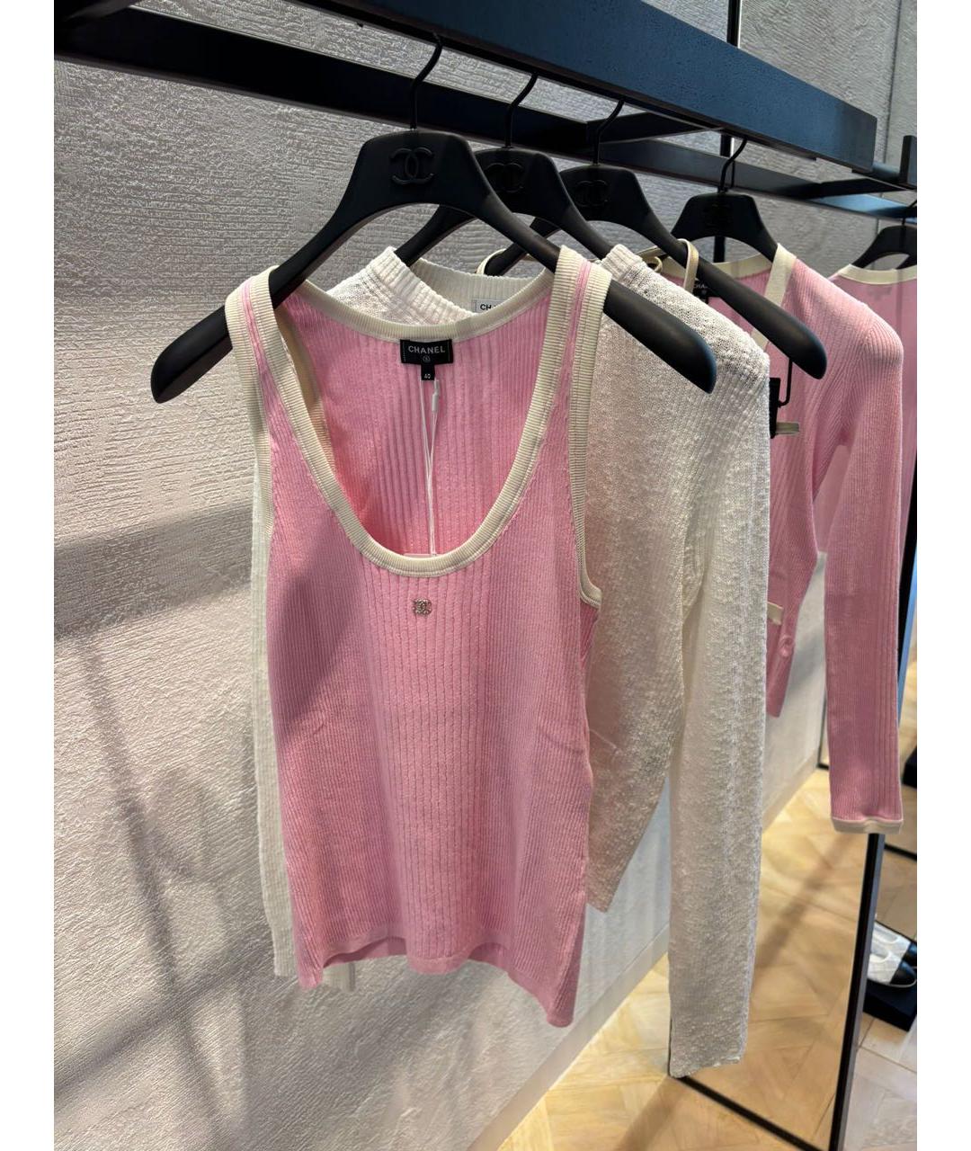 CHANEL Розовая хлопковая футболка, фото 6