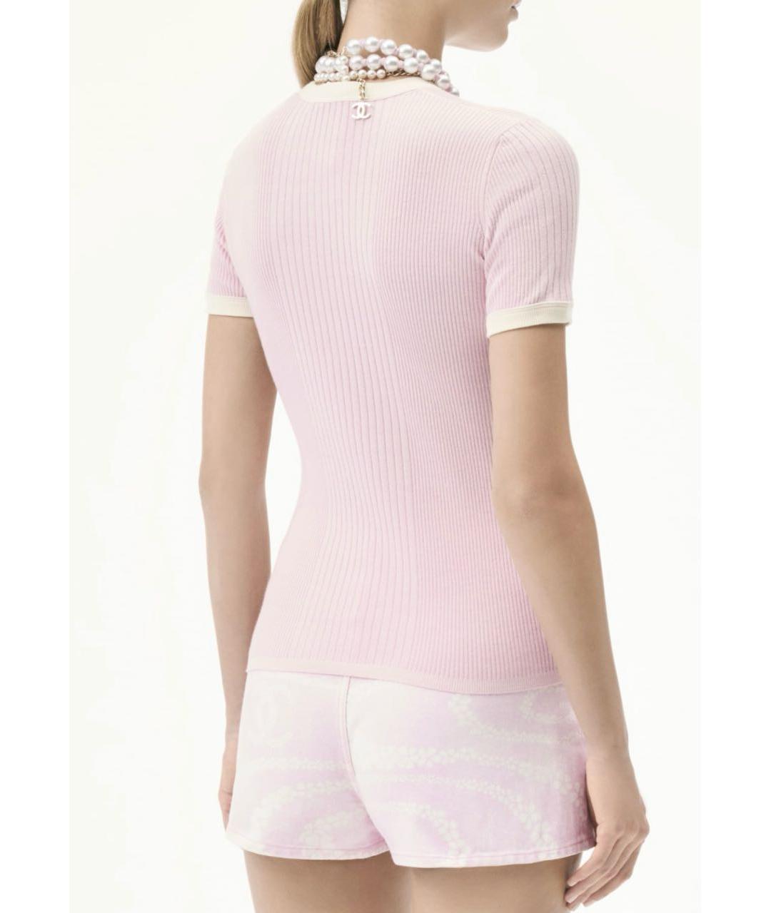 CHANEL Розовая хлопковая футболка, фото 4