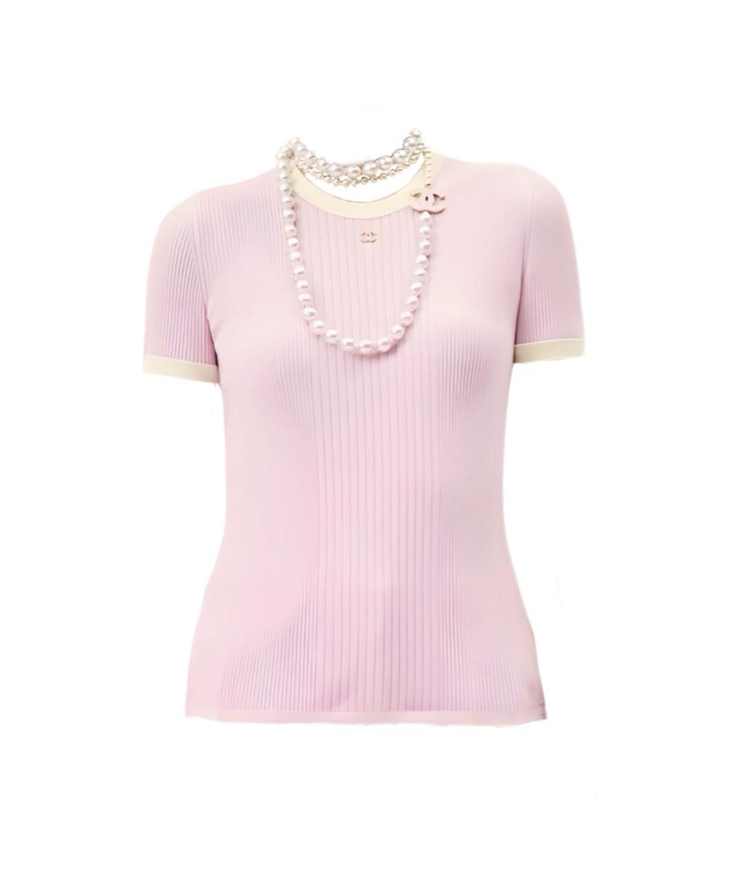 CHANEL Розовая хлопковая футболка, фото 1