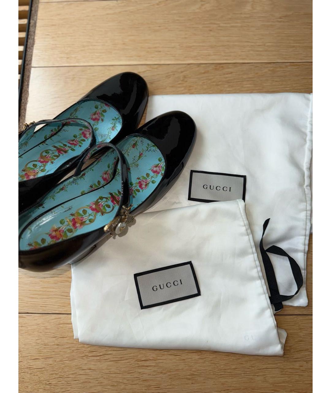 GUCCI Черные туфли из лакированной кожи, фото 6