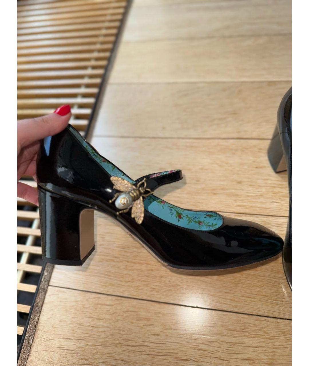 GUCCI Черные туфли из лакированной кожи, фото 2