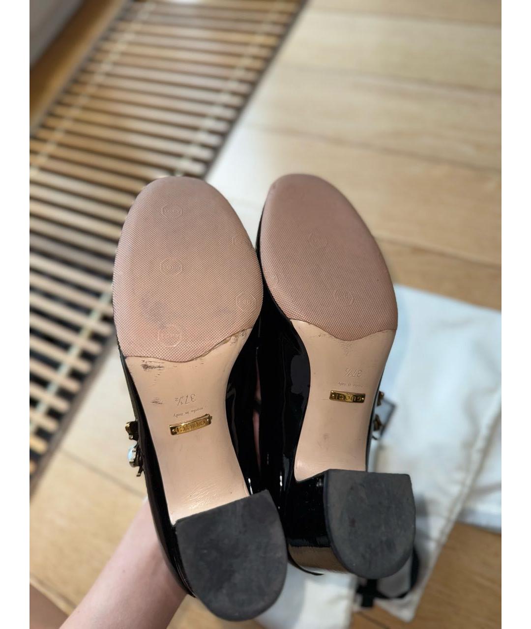 GUCCI Черные туфли из лакированной кожи, фото 4