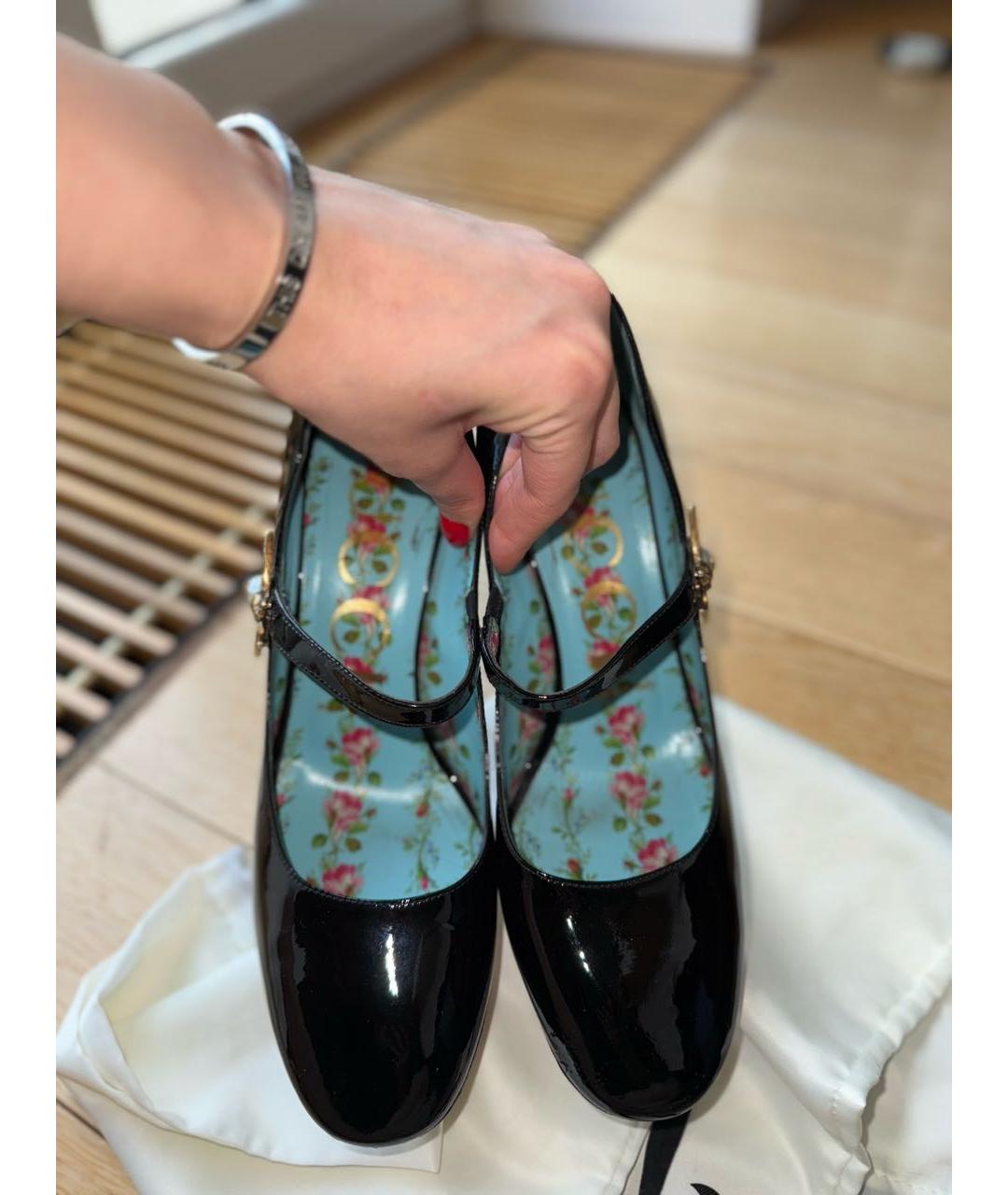 GUCCI Черные туфли из лакированной кожи, фото 5