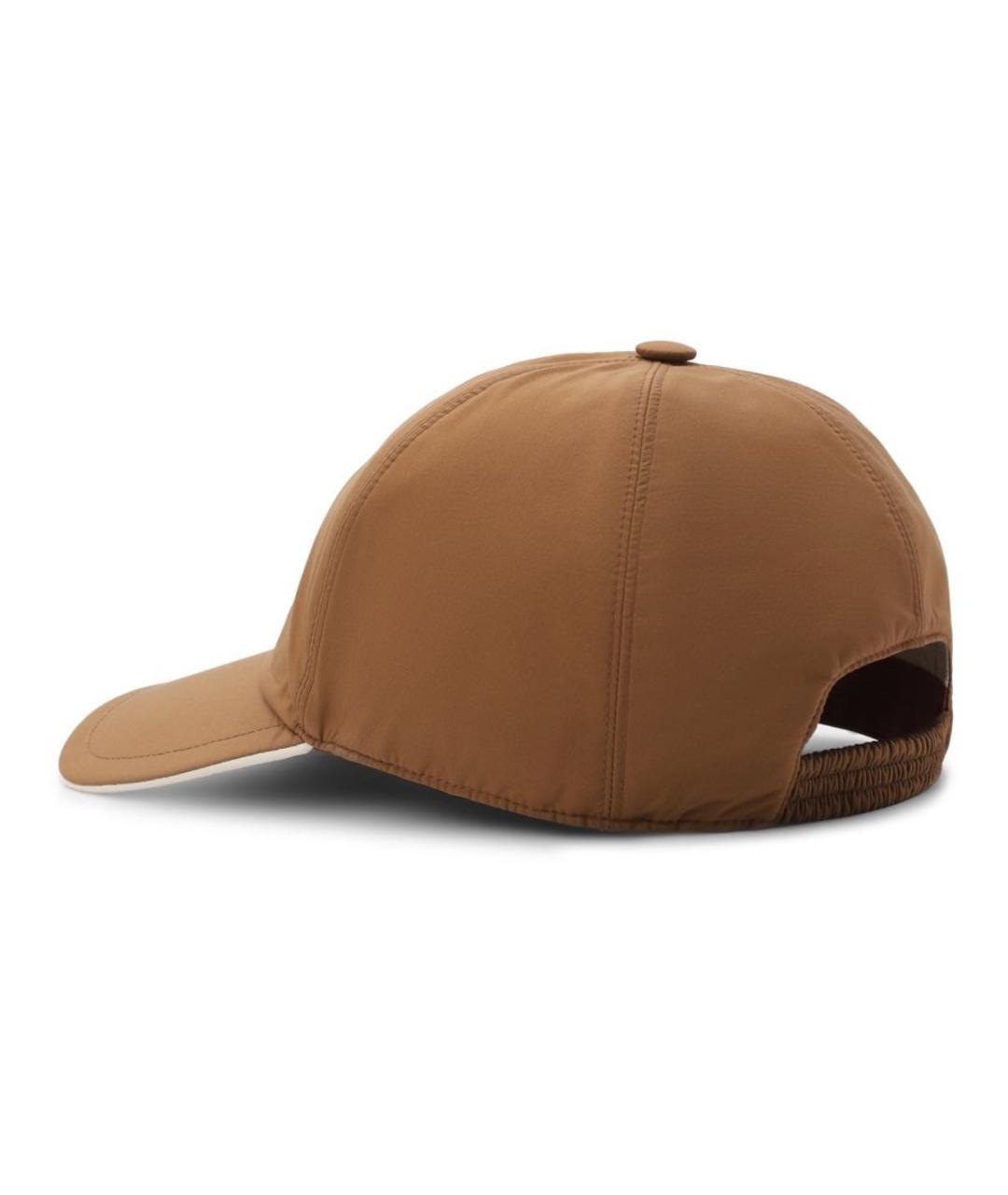 LORO PIANA Коричневая синтетическая кепка/бейсболка, фото 2