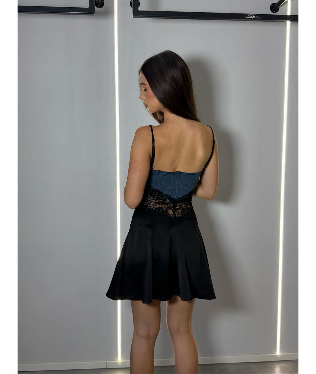 BLUMARINE Черное ацетатное коктейльное платье, фото 3