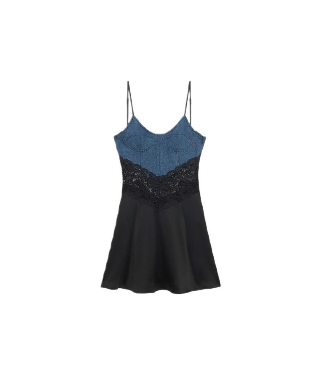 BLUMARINE Черное ацетатное коктейльное платье, фото 1