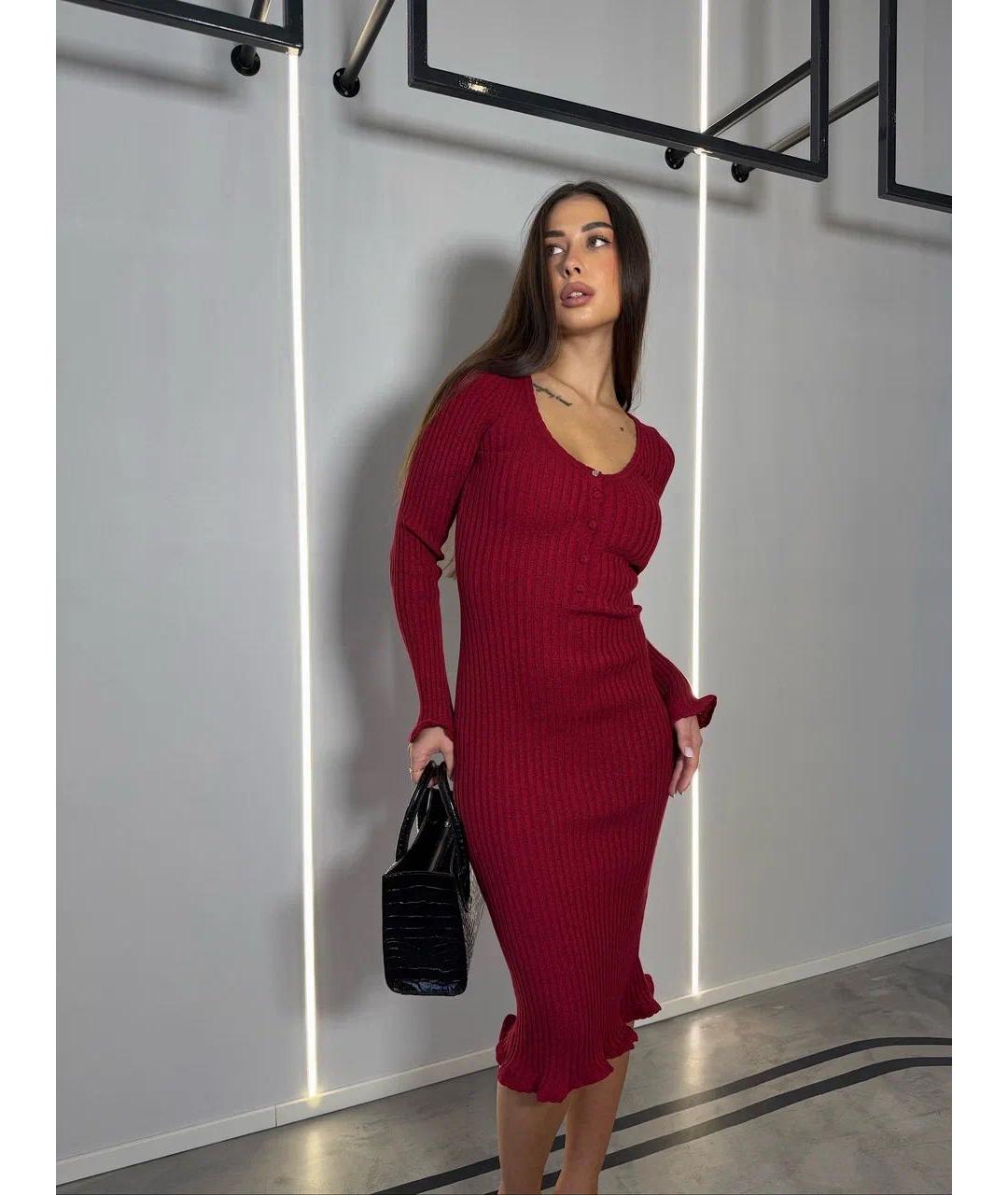 BLUMARINE Красное вискозное повседневное платье, фото 3