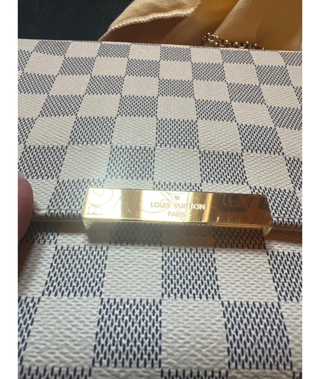 LOUIS VUITTON Белая кожаная сумка через плечо, фото 6
