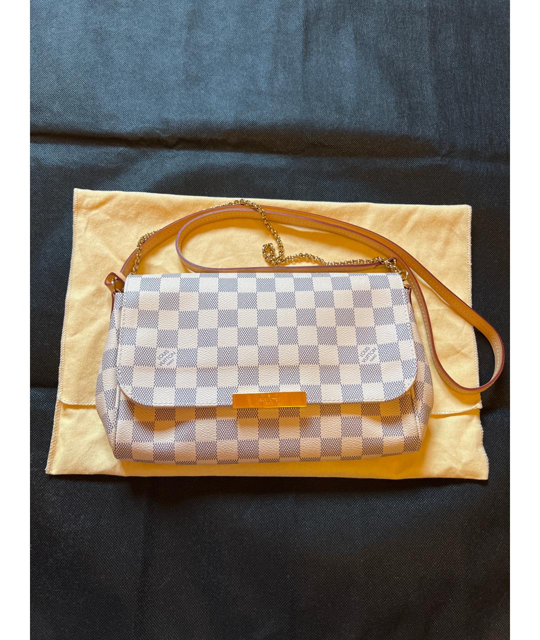LOUIS VUITTON Белая кожаная сумка через плечо, фото 7