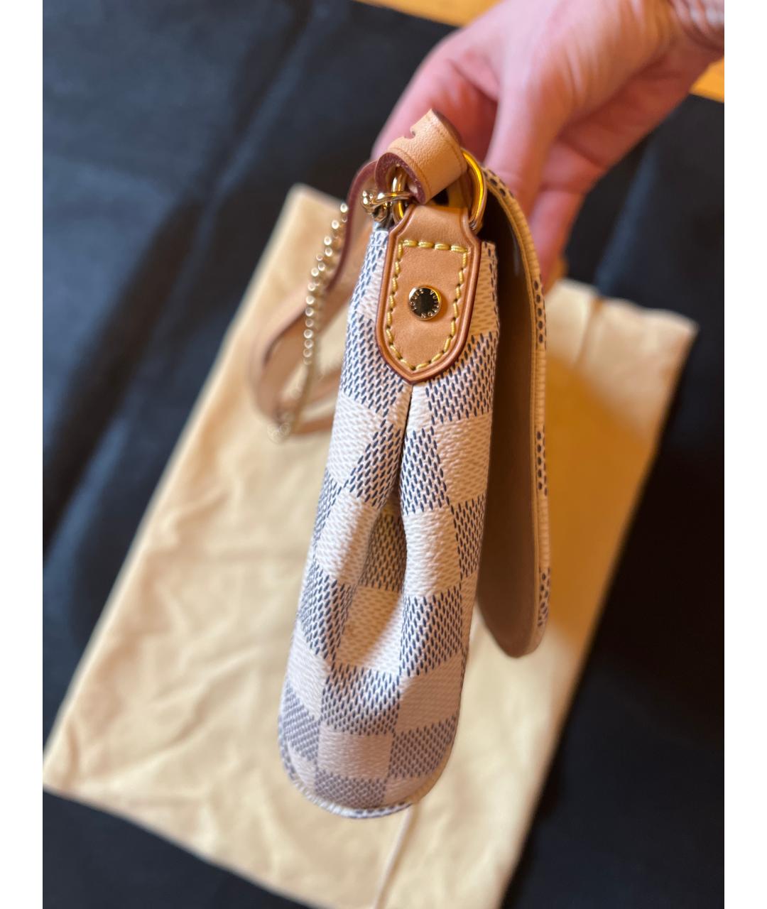LOUIS VUITTON Белая кожаная сумка через плечо, фото 2
