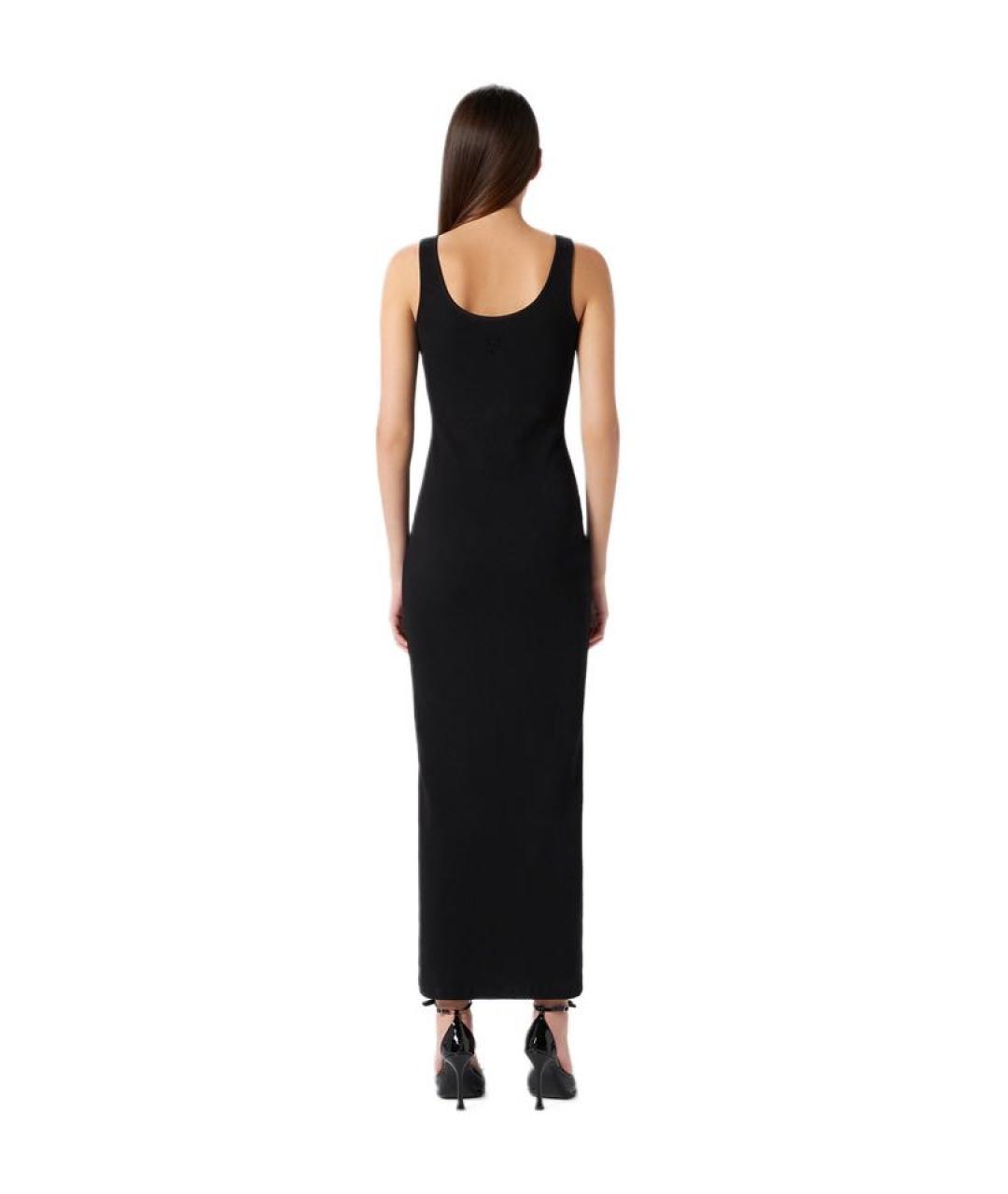 BLUMARINE Черное хлопко-эластановое повседневное платье, фото 3