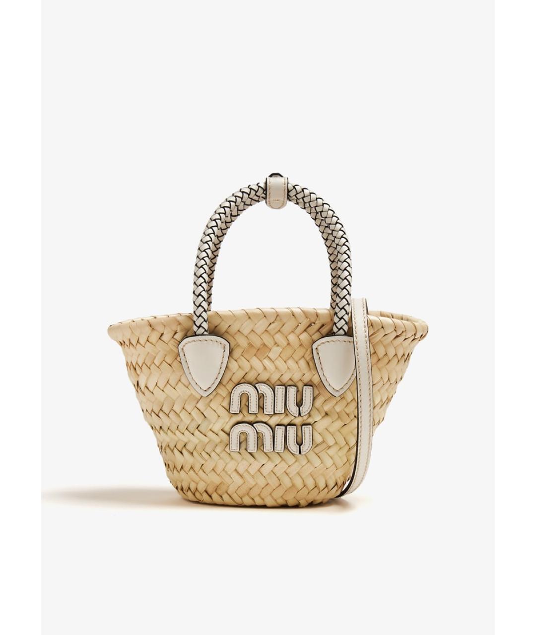 MIU MIU Бежевая сумка тоут, фото 6