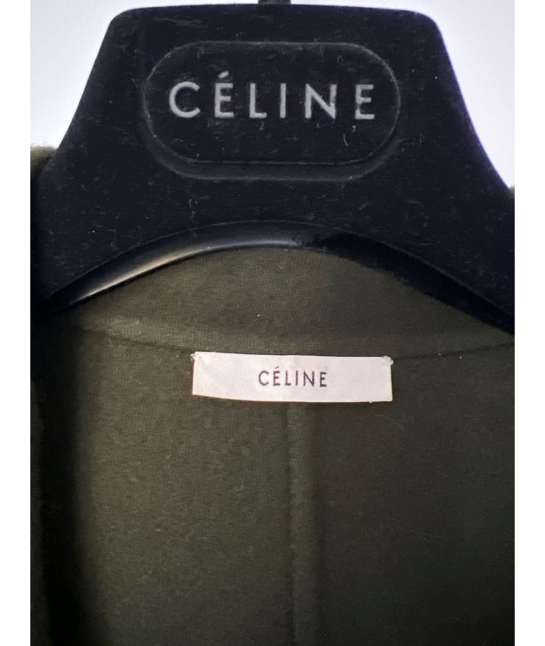 CELINE Зеленые кашемировое пальто, фото 3