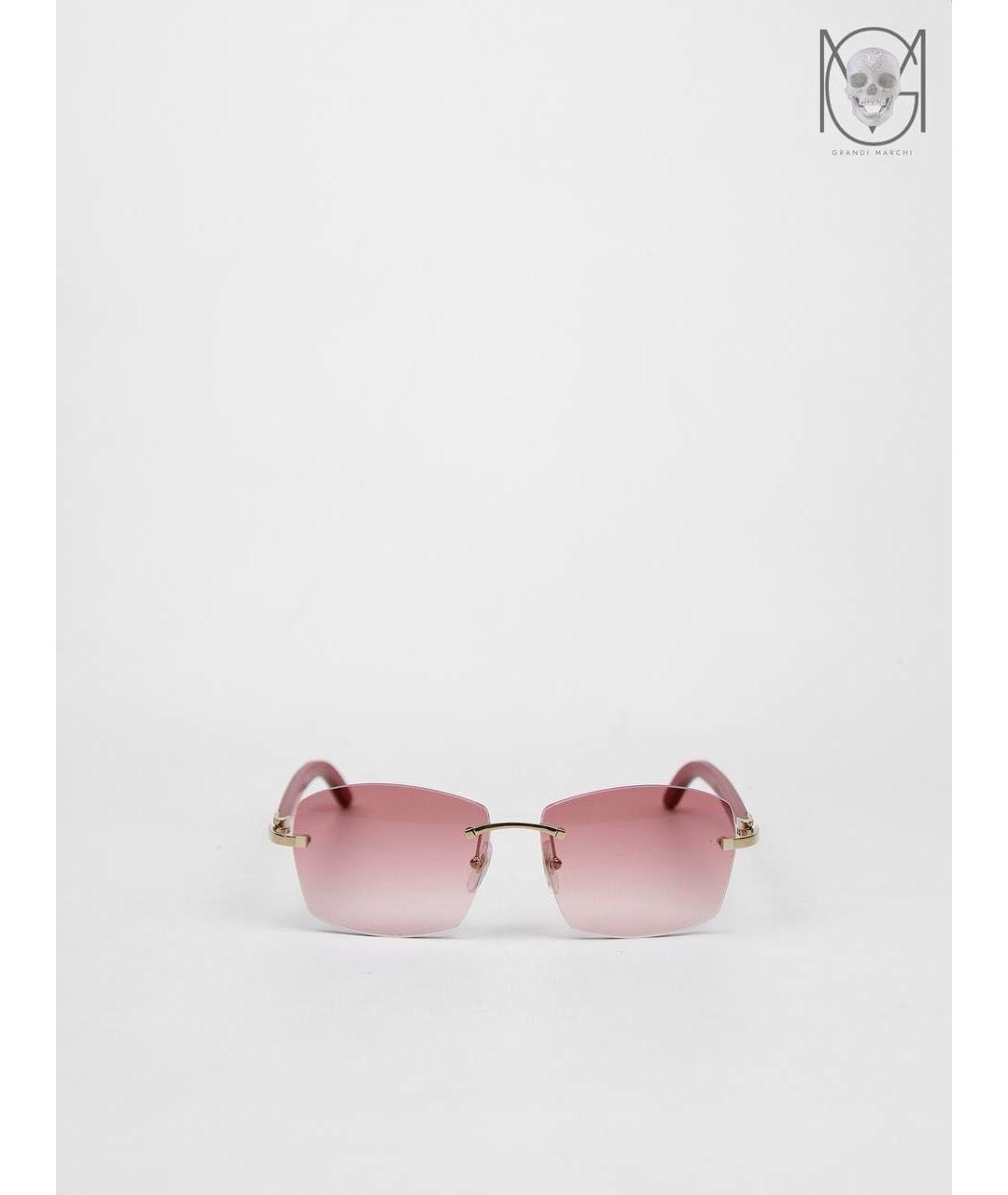 CARTIER Красные деревянные солнцезащитные очки, фото 9