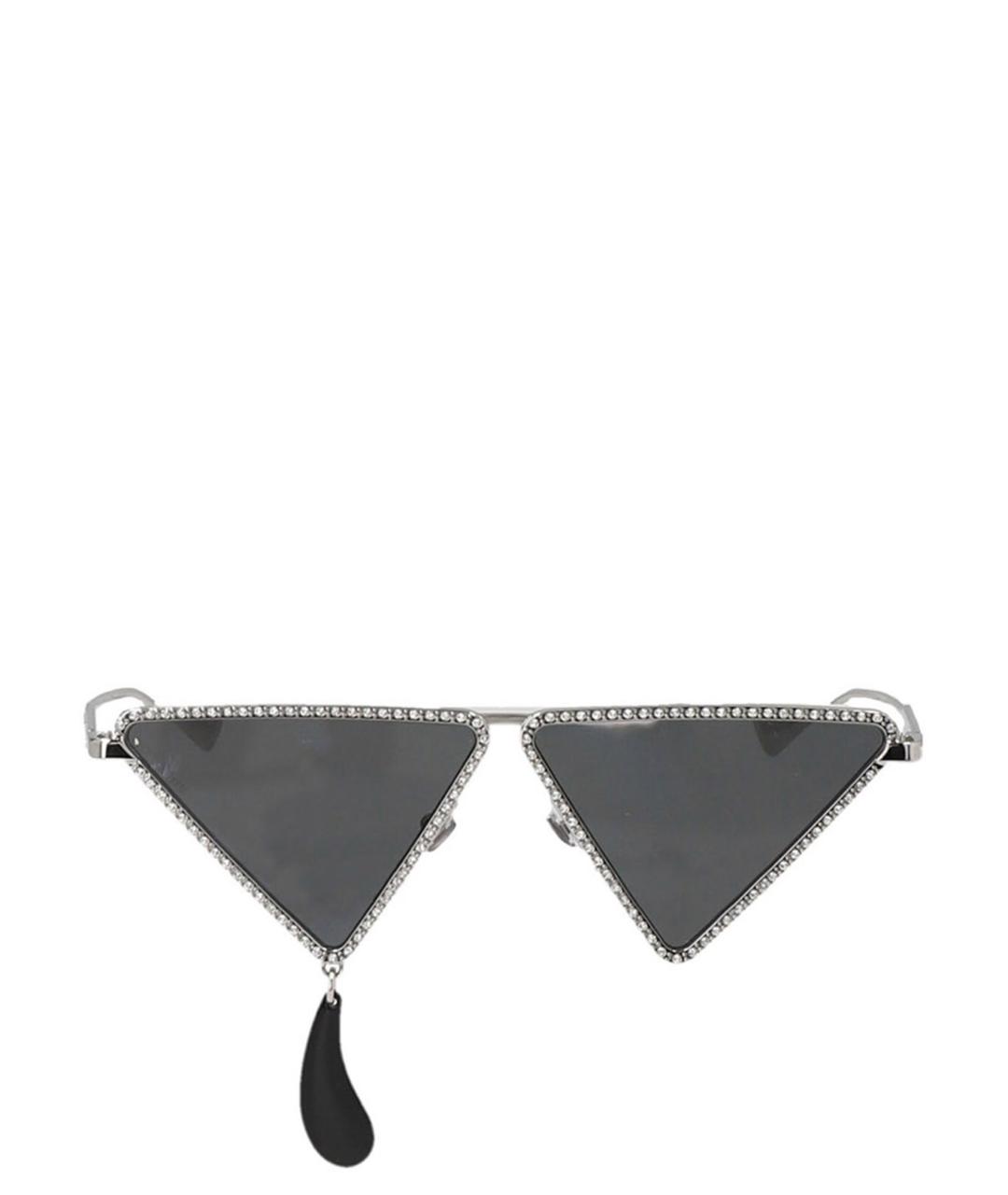 GUCCI Серебряные металлические солнцезащитные очки, фото 1