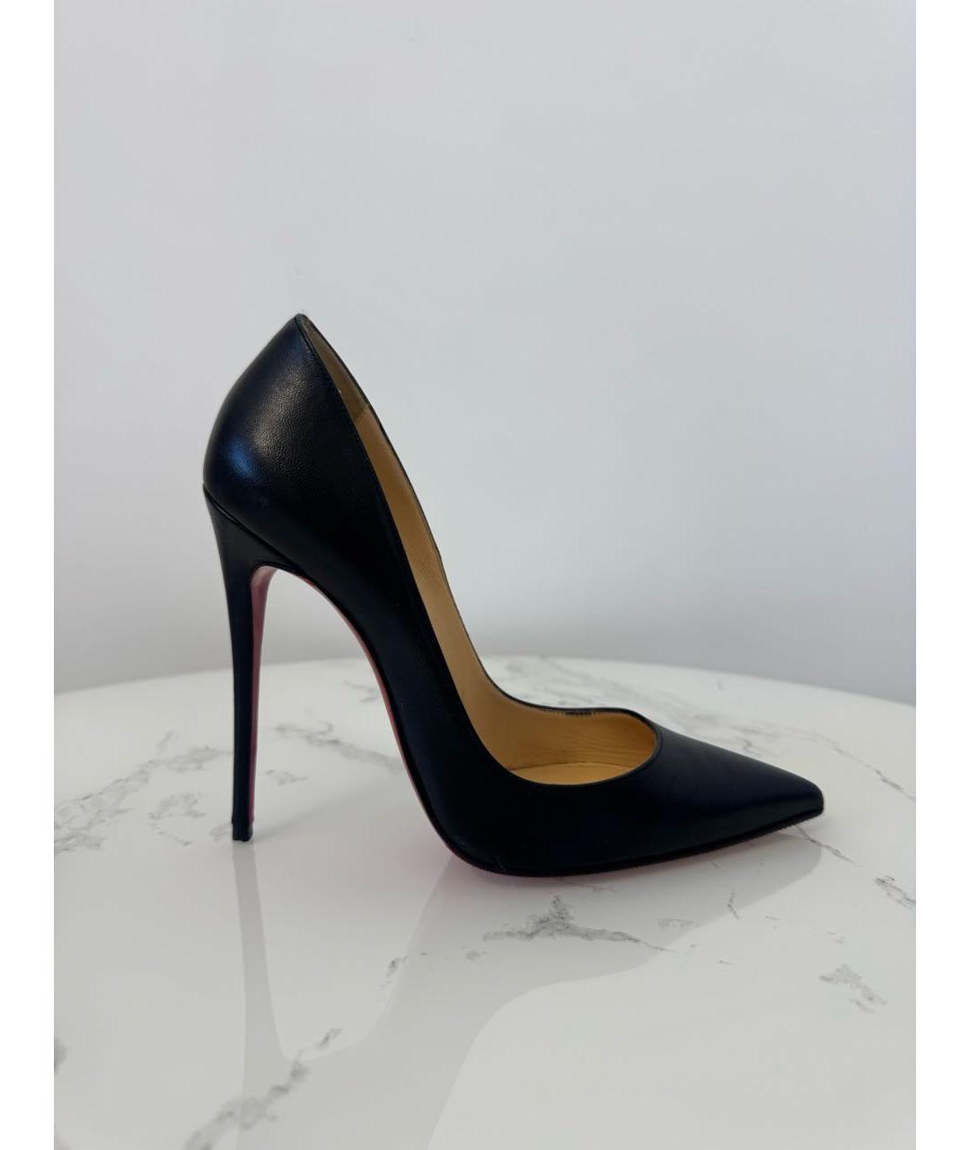 CHRISTIAN LOUBOUTIN Черные кожаные туфли, фото 6