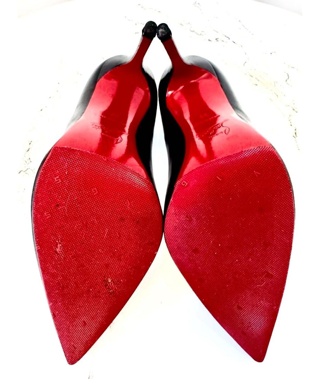 CHRISTIAN LOUBOUTIN Черные кожаные туфли, фото 5