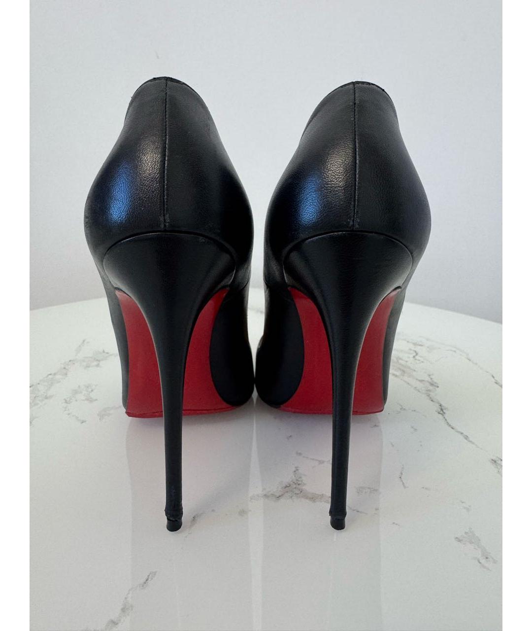 CHRISTIAN LOUBOUTIN Черные кожаные туфли, фото 2