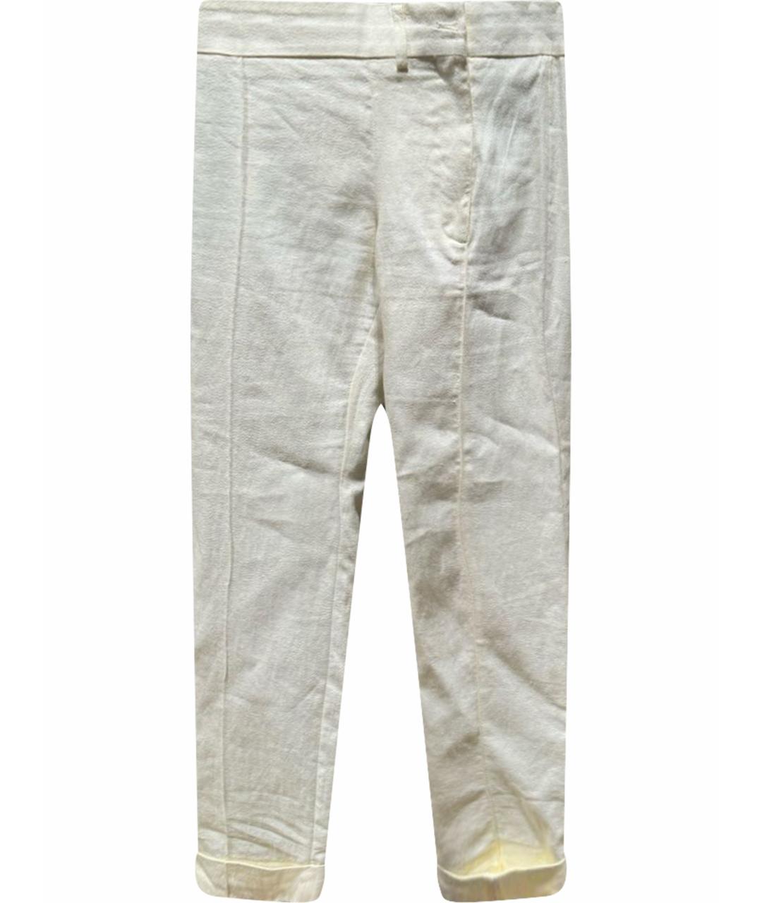 JACQUEMUS Белые льняные прямые брюки, фото 1