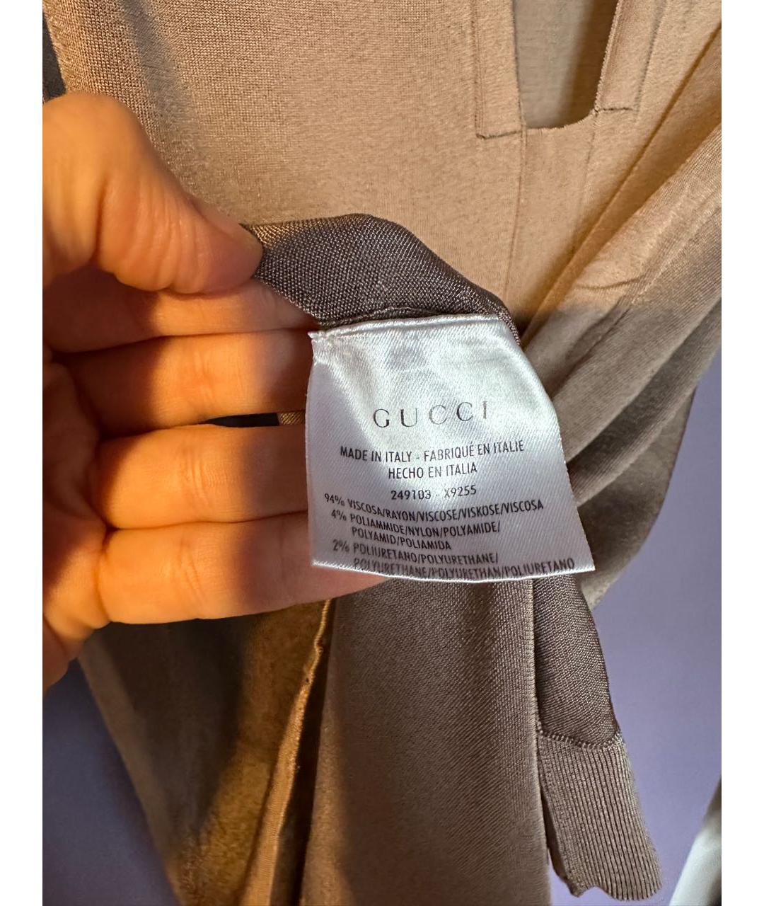 GUCCI Бежевая вискозная майка, фото 2