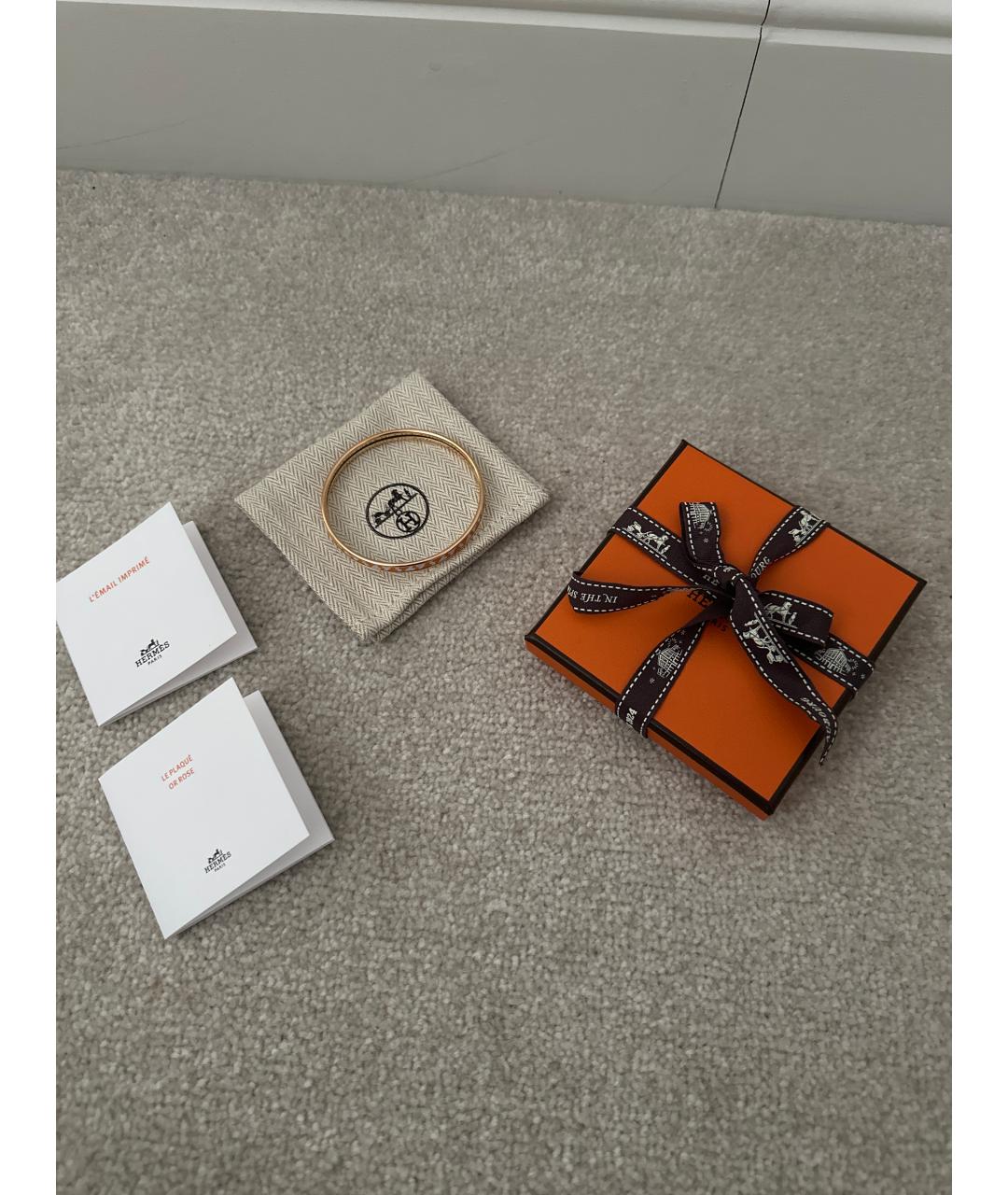 HERMES Оранжевый браслет из розового золота, фото 2