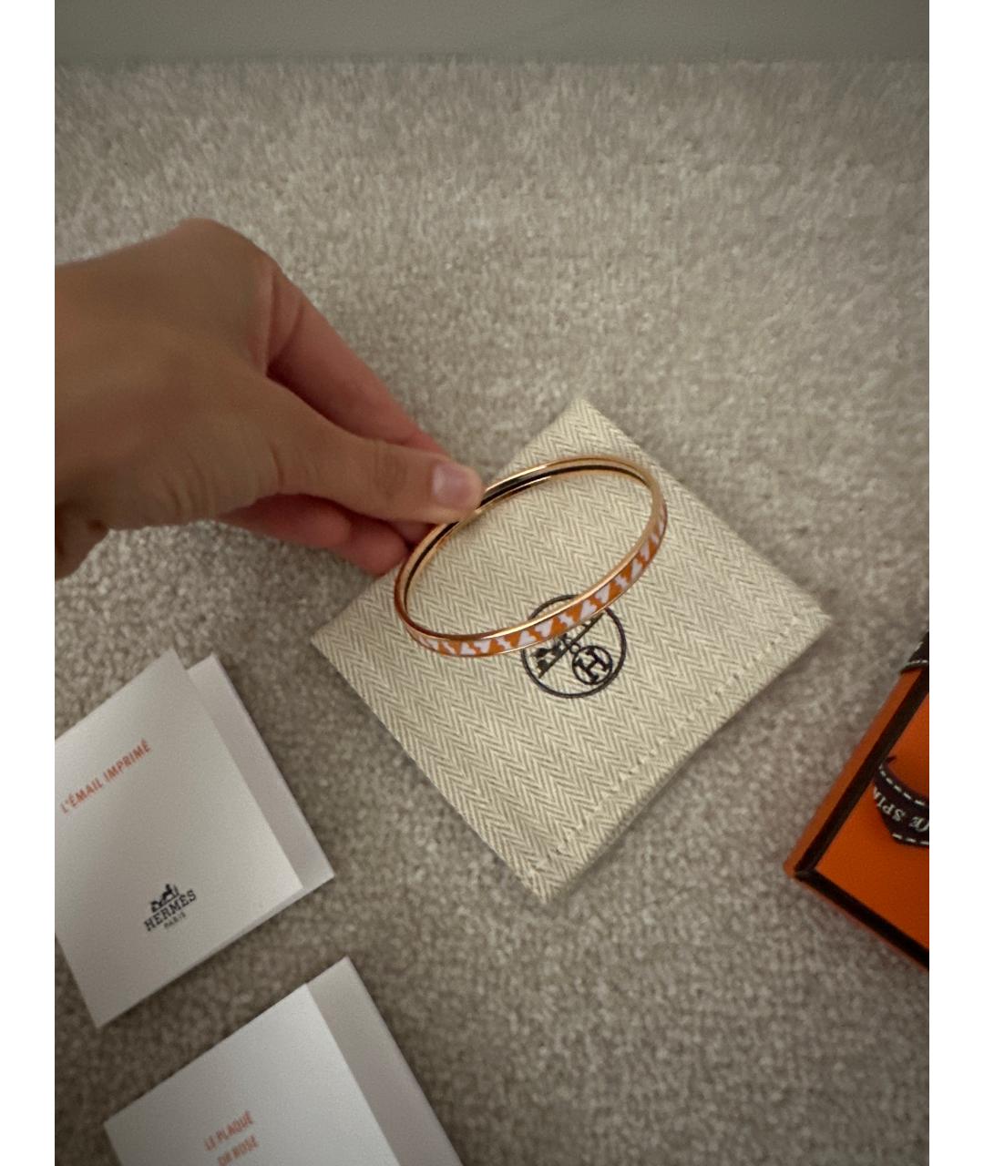 HERMES Оранжевый браслет из розового золота, фото 3