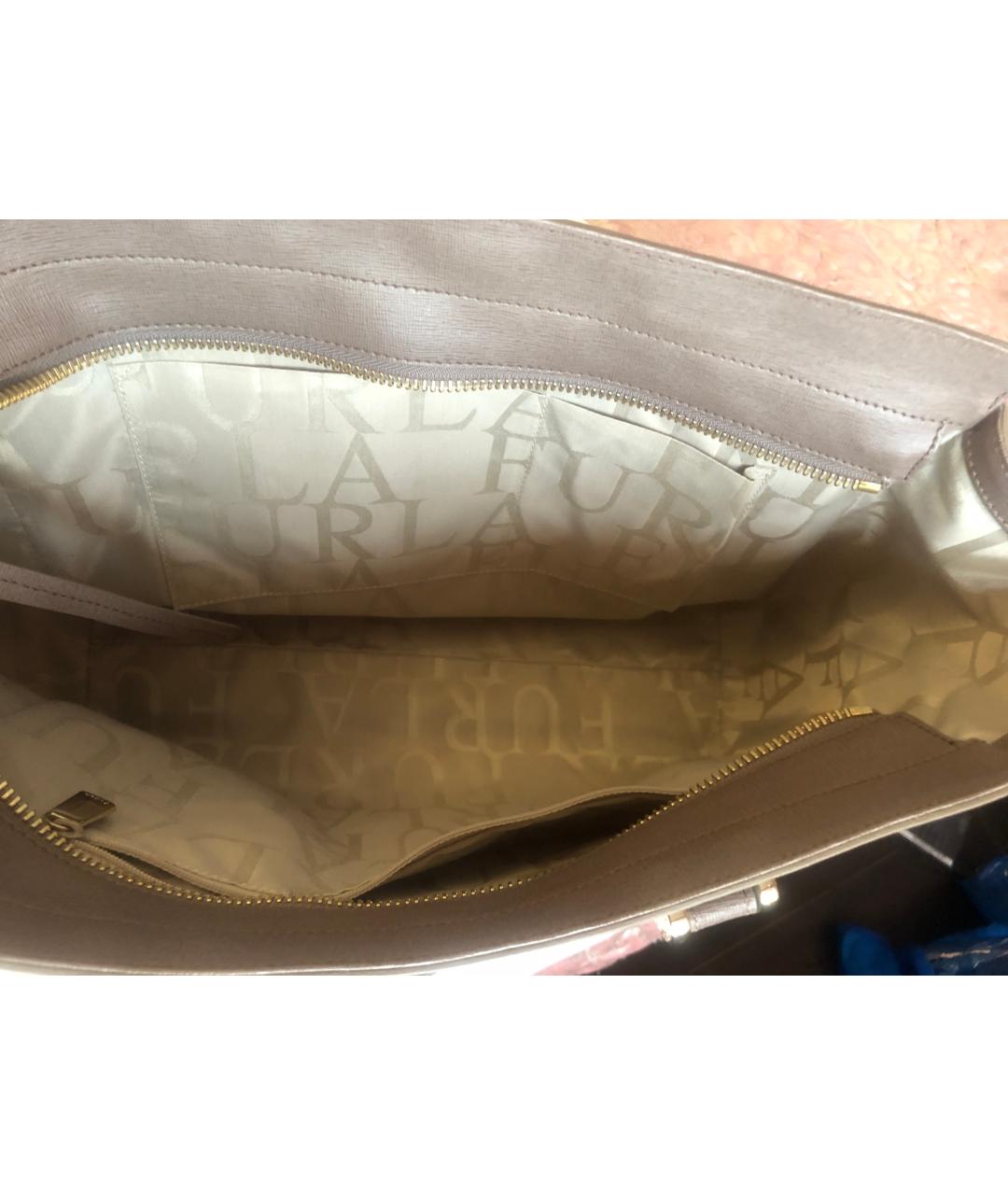 FURLA Бежевая кожаная сумка тоут, фото 4