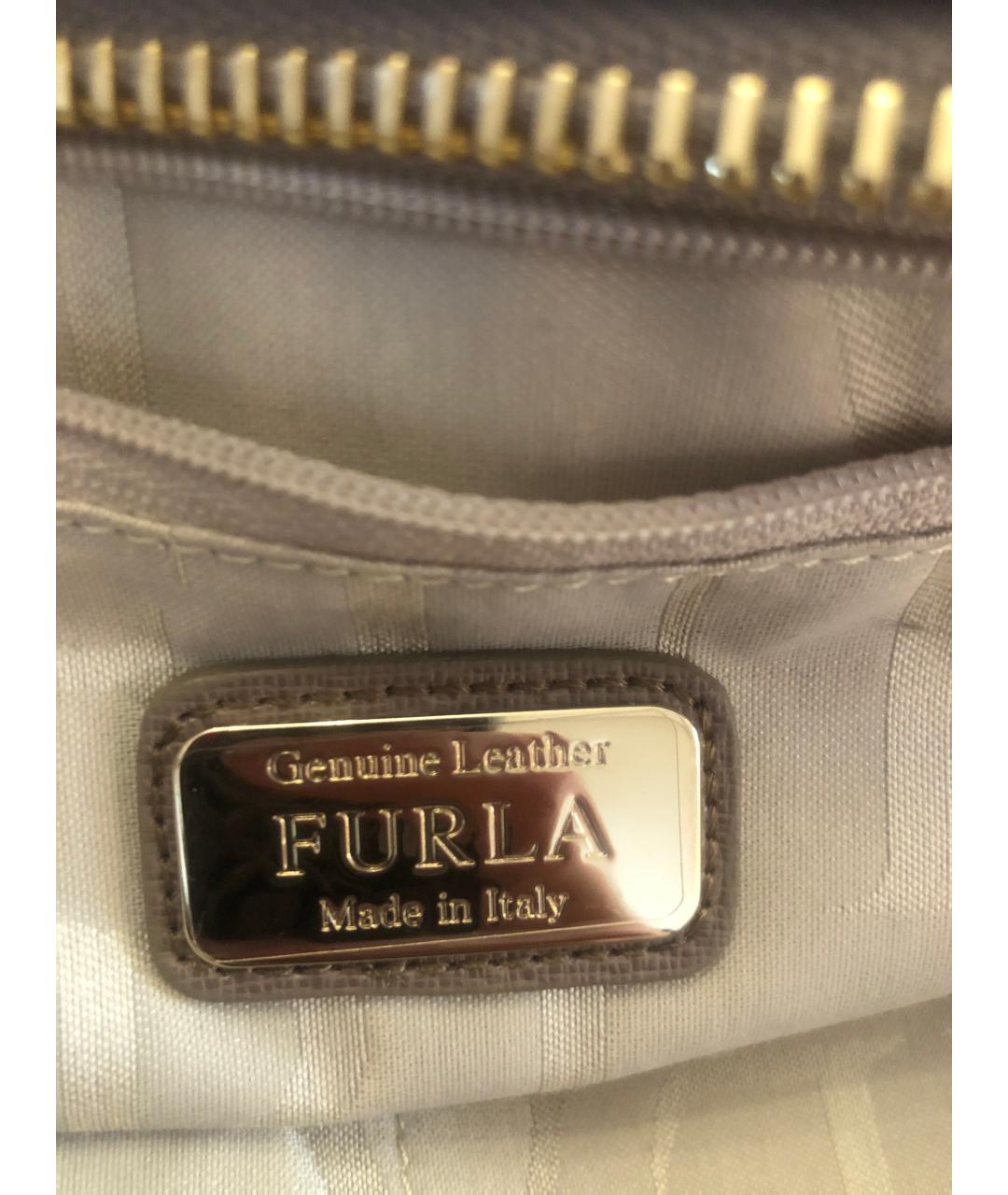 FURLA Бежевая кожаная сумка тоут, фото 5
