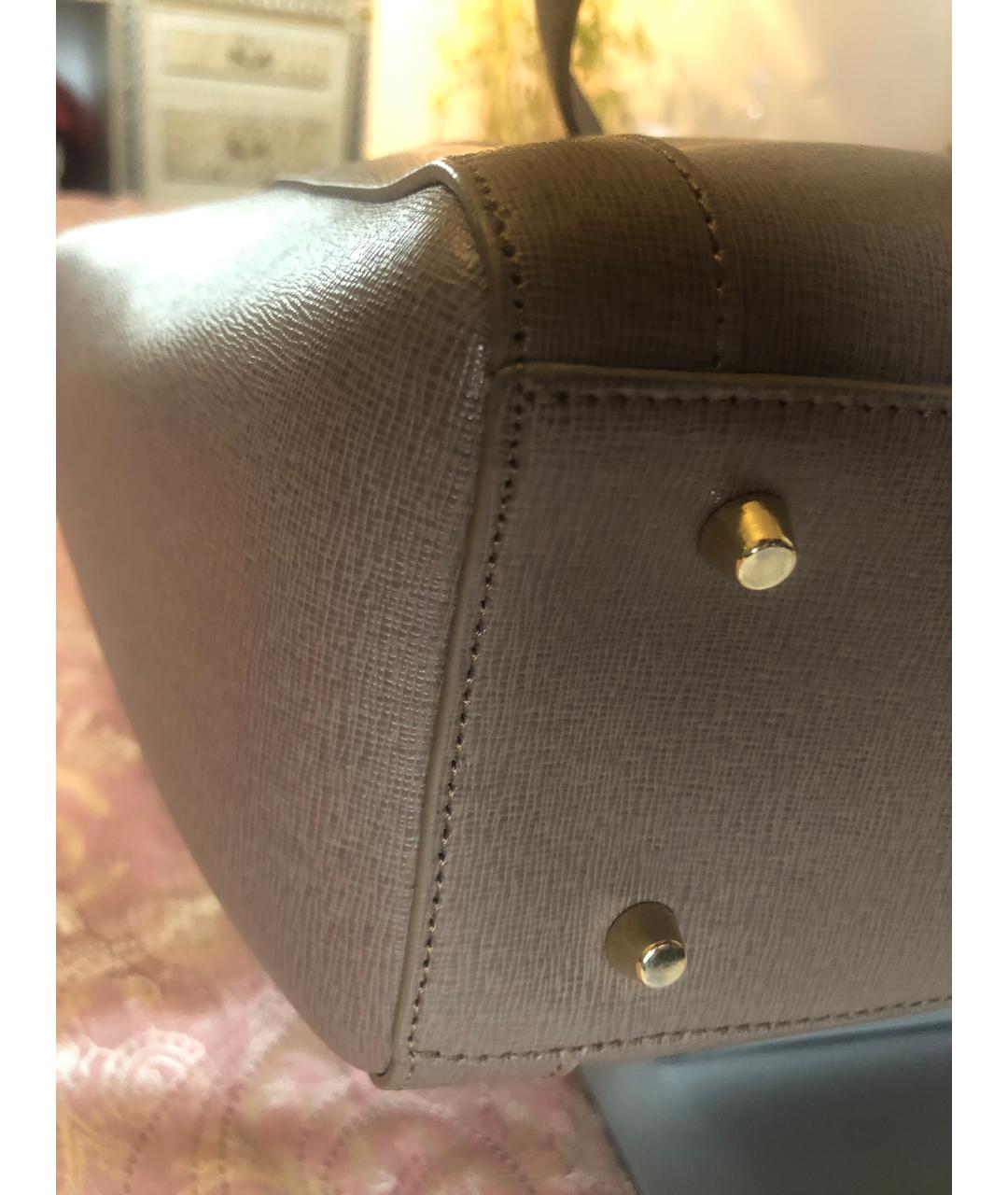 FURLA Бежевая кожаная сумка тоут, фото 7